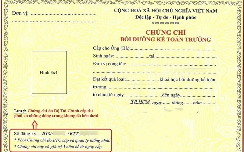 Chứng chỉ hành nghề kế toán 